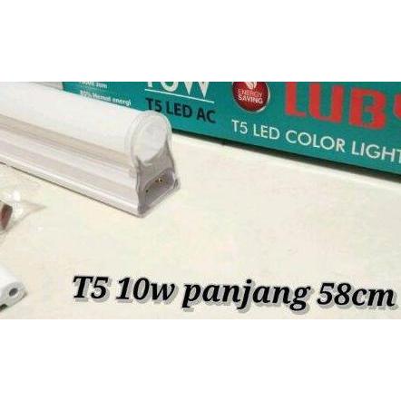 Lampu Tl 10W T5 60Cm Putih Led Tube Luby Lampu Set Etalase Neon