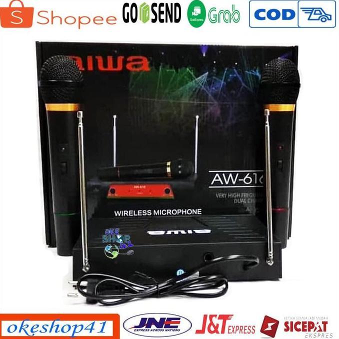 Aiwa AW-616 Microphone Wireless Mic Karaoke Tanpa Kabel