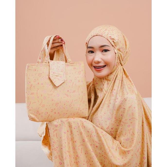 Disiniaja- Mukena Rayon Bali Jumbo Dewasa Nabila Kombinasi Renda Nyaman Mewah Cantik Lembut