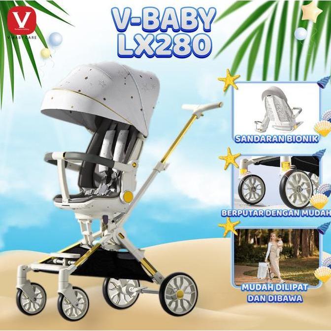 Vbaby Care Kereta Dorong Datar Berbaring Dua Arah Dilipat Vbaby-Lx280 Allshop