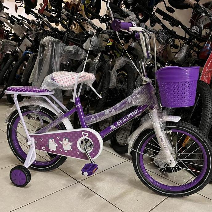 Sepeda Anak Perempuan 16 Pink Evergreen Pinguin