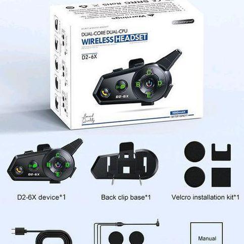 TERMURAH - Intercom Headset Helm Bluetooth 6 Riders Interkom Grup Interkom untuk 6 Pengendara Tahan 