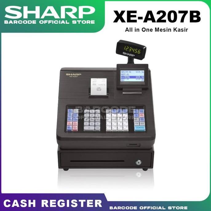 Troffice- Cash Register Sharp Xe-A207B - Mesin Kasir Sharp 207 Hitam