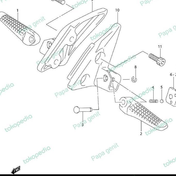 step belakang spin 125 original kanan dan kiri pnp satria fu