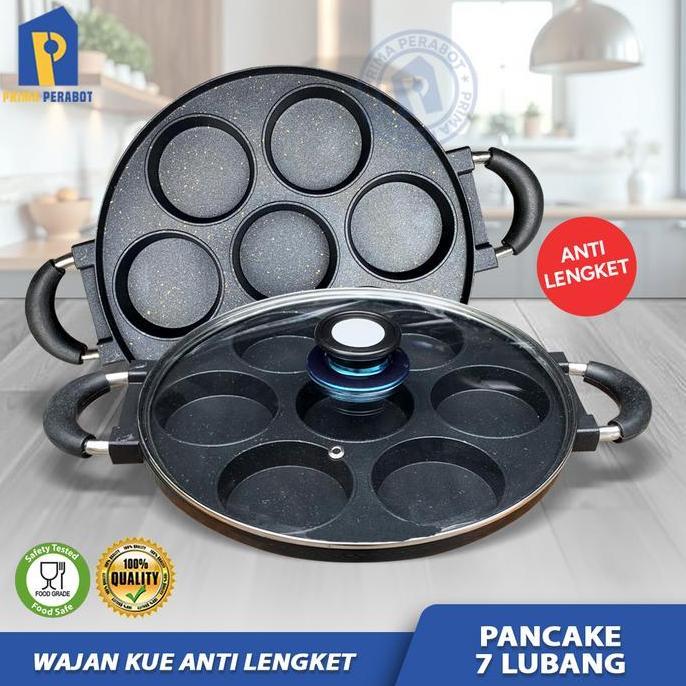 TERMURAH - Wajan Cetakan Telur Omlet Wajan Pancake 7 Lubang Datar Anti Lengket