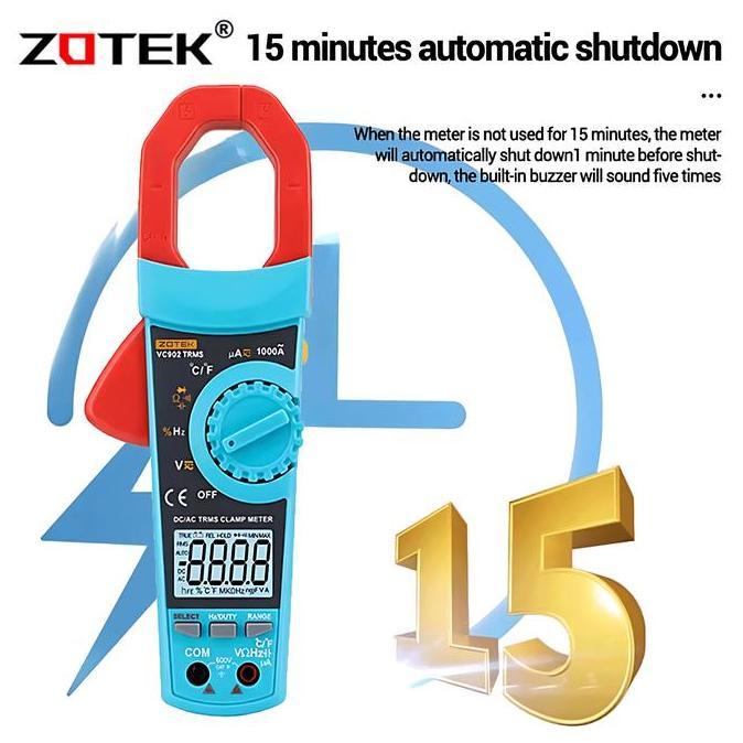 Indusprik- Zotek Vc902 Auto Range Clamp Meter Tang Ampere Digital Tang Ampere