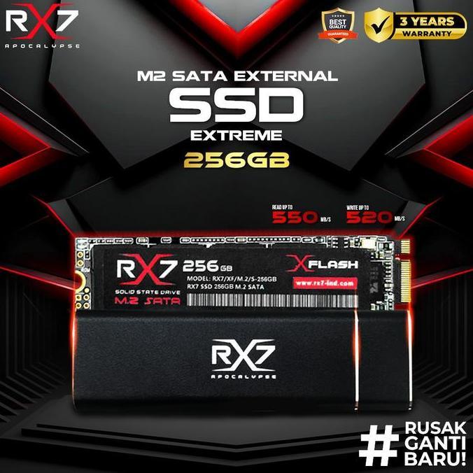 HARGA DISC - SSD M2 SATA EXTERNAL 256GB RX7 / ENCLOSURE M2 SATA + M2 SATA 256GB RX7