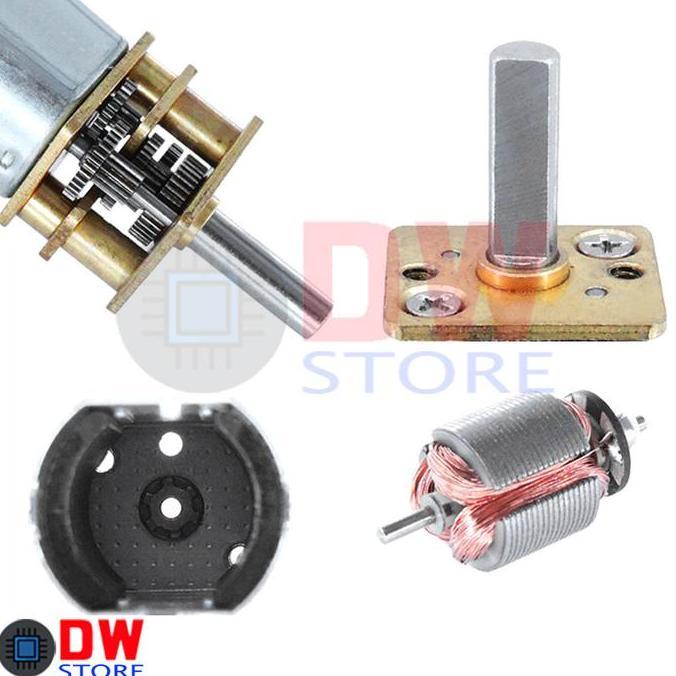 DC Micro Motor N20 DC 3-6V Slow Speed Reduction Gearbox 300 RPM DC 5V