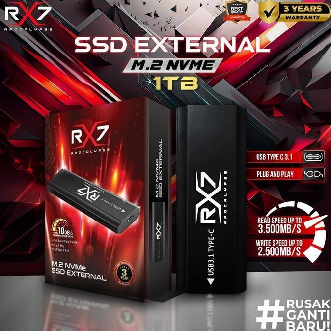 TERMURAH - SSD M2 NVME EXTERNAL 1TB RX7 / ENCLOSURE M2 NVME + M2 NVME 1TB RX7