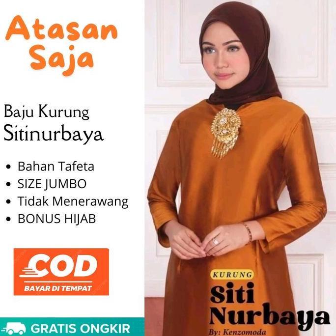 AI169 ~ Baju Kurung Sitinurbaya Free Hijab | Atasan Jumbo Ld 125-130 cm | Kebaya Modern | Tunik | Ba