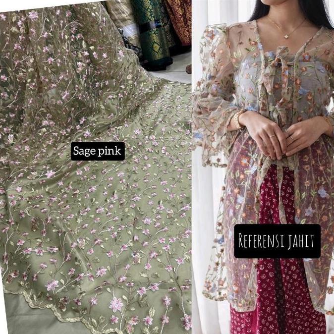 AI131 }} Kain Tile Premium II - Bahan/Kain Brokat Brukat Meteran Mewah / Kain Tile Tulle Bordir Moti