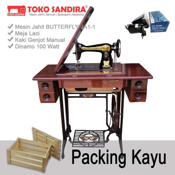 Mesin Jahit Butterfly JA-1/mesin jahit tradisional/mesin jahit manual FULL SET + DINAMO ( BARU )