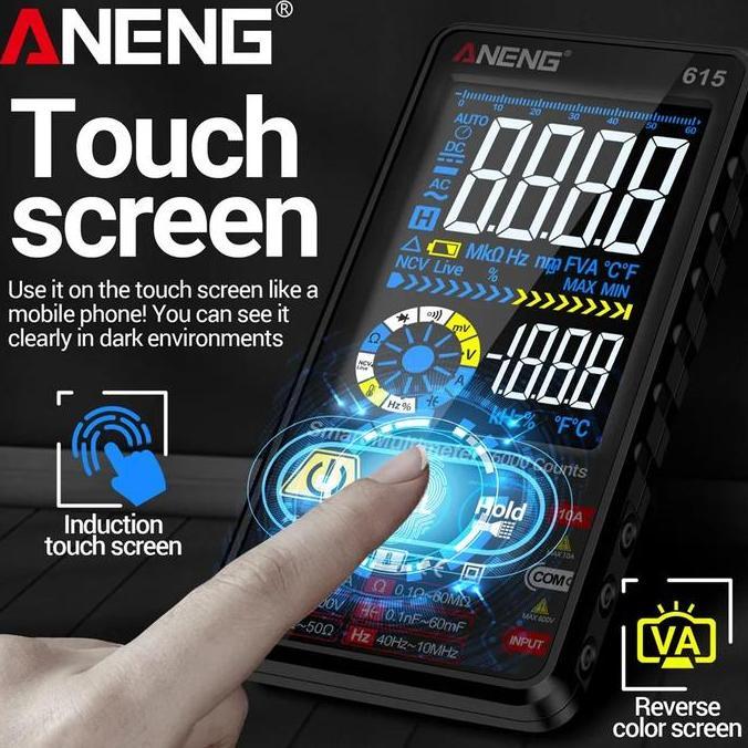 ANENG Digital Multimeter Touchscreen NCV Lighting 6000 Count 700mAh - 615