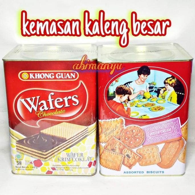 WAFER COKLAT KHONG GUAN KALENG BESAR 1300 GRAM Snack Manis Cemilan PAS