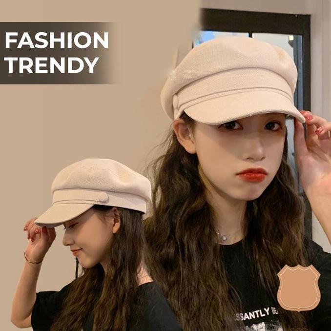 Topi Baret Hat Korea Pria Wanita Perempuan Dewasa Model Apolo Oktagonal Pelukis Outfit Gaya Retro Hi