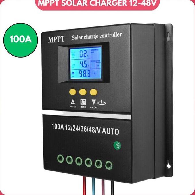 MPPT SOLAR CHARGE CONTROLLER 100A PENGATUR PANEL SURYA OTOMATIS 12V/24V/36V/48V DIGITAL DISPLAY CHAR