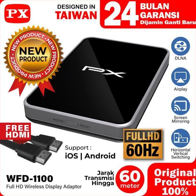 HDMI Wireless Adapter HP Laptop Tablet TV Monitor Proyektor Wireless HDMI 12 Meter PX WFD-1100