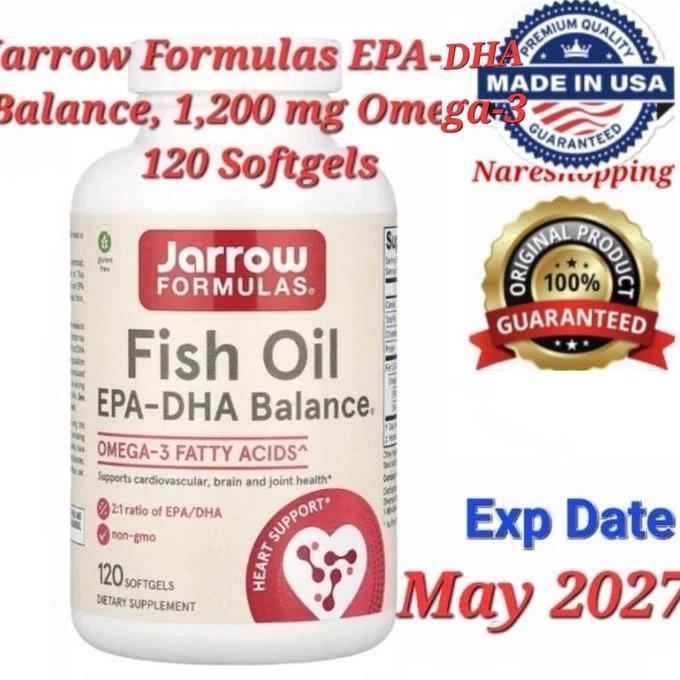 Jarrow Formulas EPA-DHA Balance, 1,200 mg Omega-3 120 Softgels BrainandJointHealth