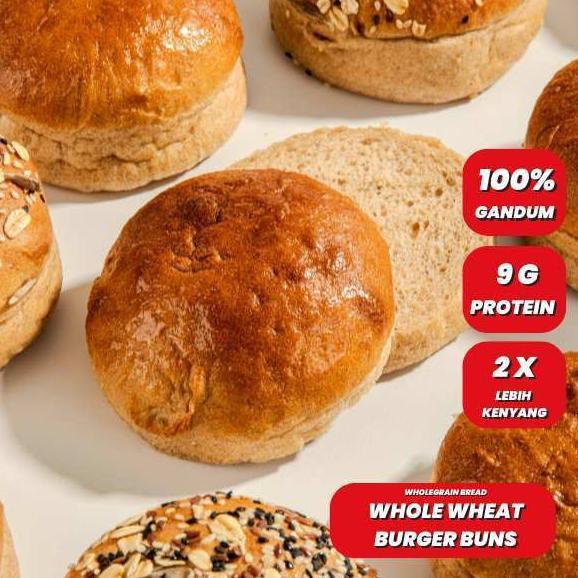 Roti Burger Gandum Vegan / Burger Buns Stronghold Bakery Termurah