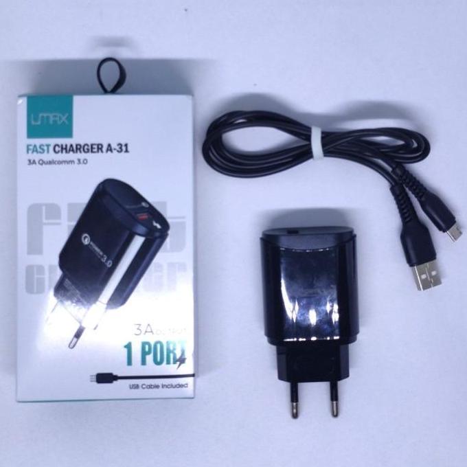 TC Charger UMAX A31 Fast Charging Qualcomm QC 3.0 + kabel