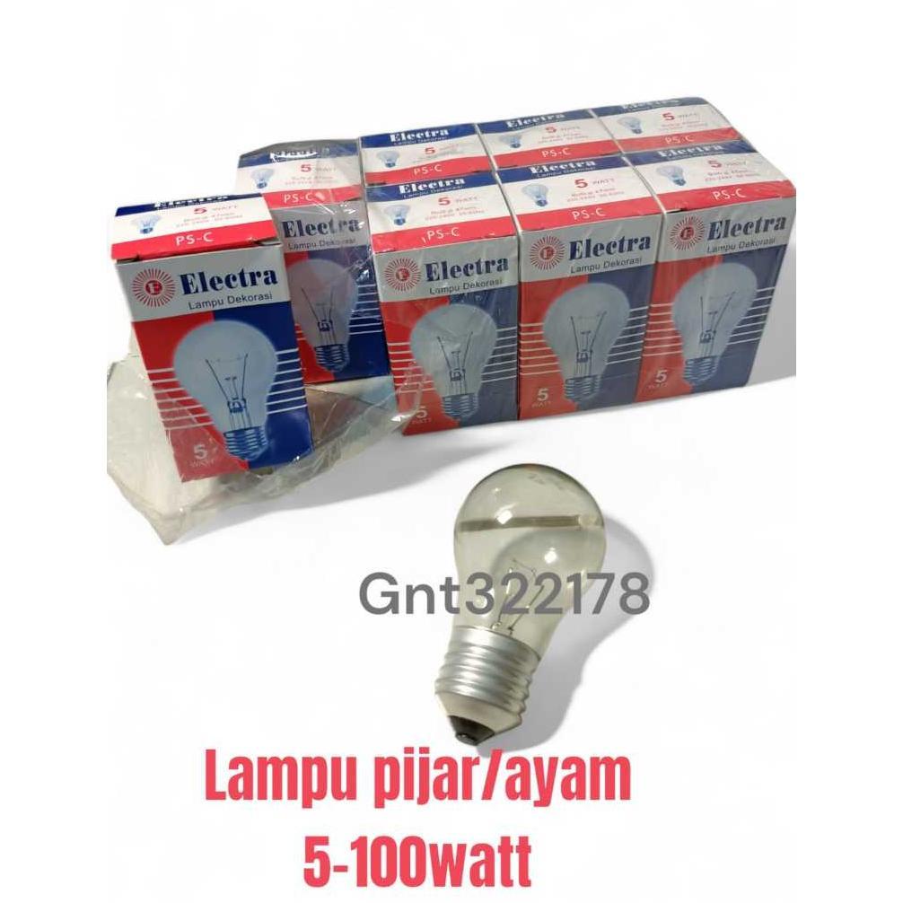 NEW PROMO Lampu Penghangat Ayam Bohlam/Pijar Electra 5 -100 Watt Electra