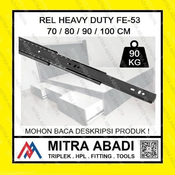 Rel Laci Heavy Duty FE53 70 80 90 100 cm Bawah Tangga Ranjang Tatami Beban Berat Double Track Dobel 