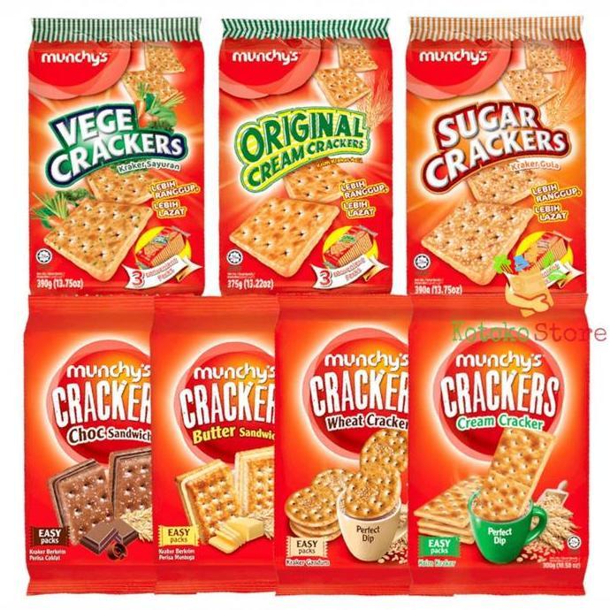 Munchy's Biskuit Cream Crackers Sugar Crackers Wheat Crackers / Munchys Biskuit Sandwich / Munchys K