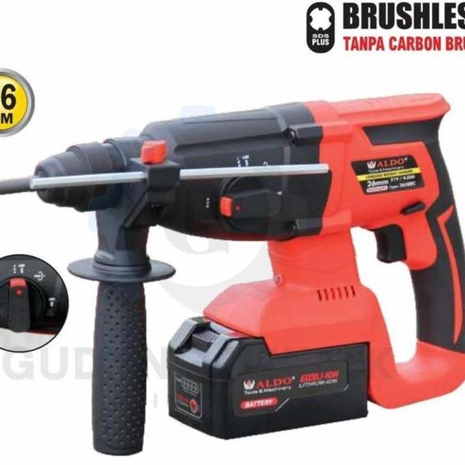 GRASSSTEKNO Cordless Drill 26mm ALDO CDS-2650 / Bor Baterai Beton Rotary Hammer ALDO CDS2650 - Cordl