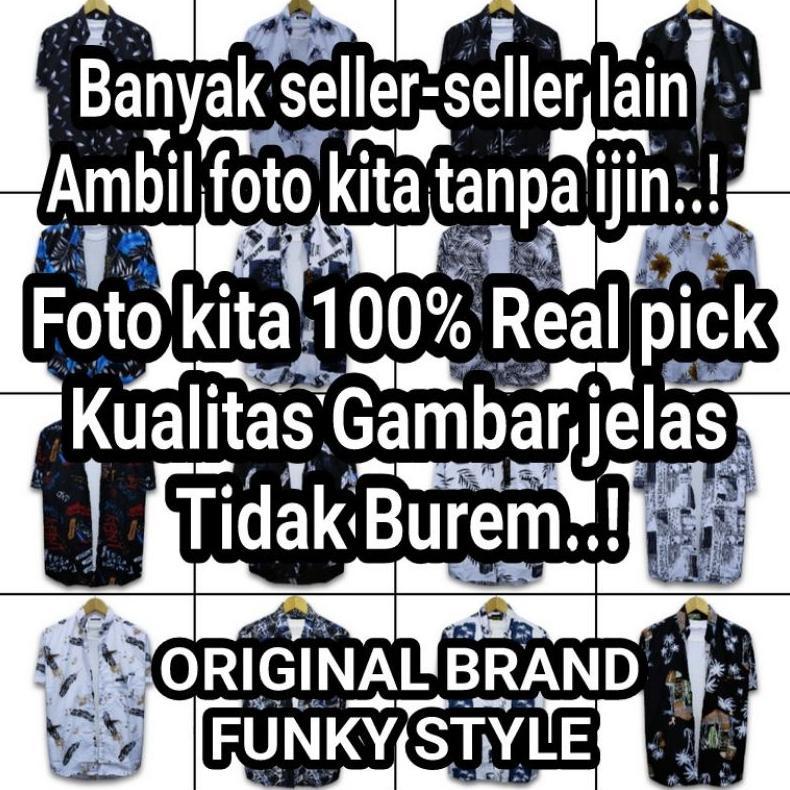 official kemeja hawai original brand kemeja motif lengan pendek hem pria kasual