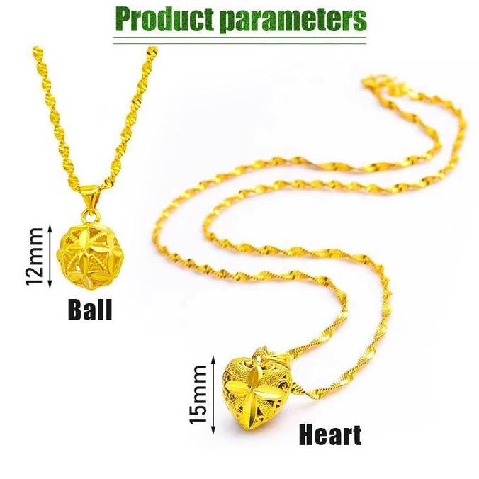 GRASSSTEKNO Kalung Love Bunga Mawar Lapisan Emas Anti Karat - Kalung Leher Rantai Pasir Model Korea 