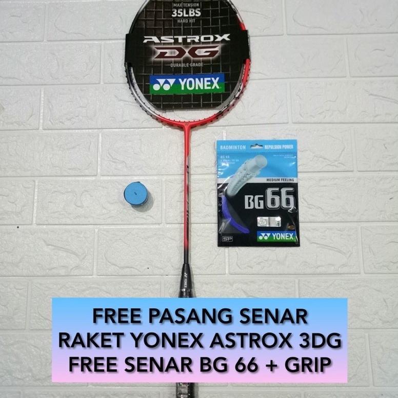 Raket Badminton YONEX ASTROX 3DG 3 DG +pasang senar YONEX BG66 original