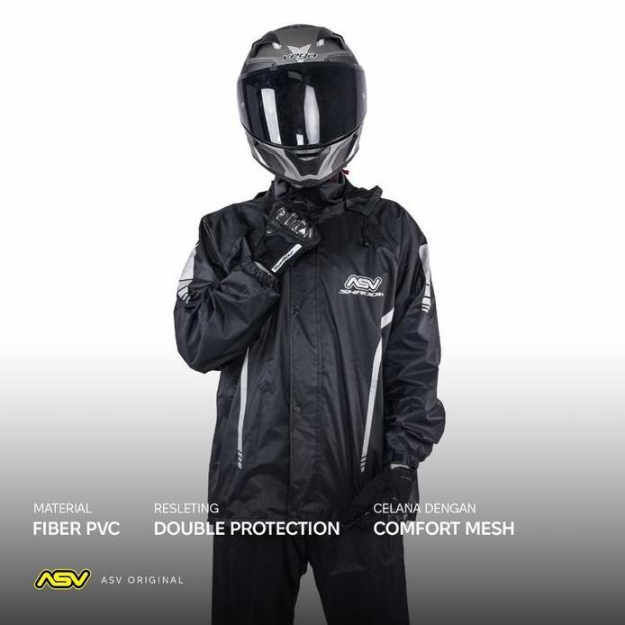 Jas Hujan Setelan Jaket Jas Celana Motor Premium ASV Shadow Fiber PVC Ultimate Rain Suit Raincoat Mo