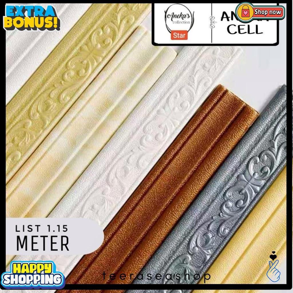 [ New ] Wall Border List Foam 3D 8Mm Wallpaper Tebal List Dinding Border Plafon Stiker Dekorasi Dind