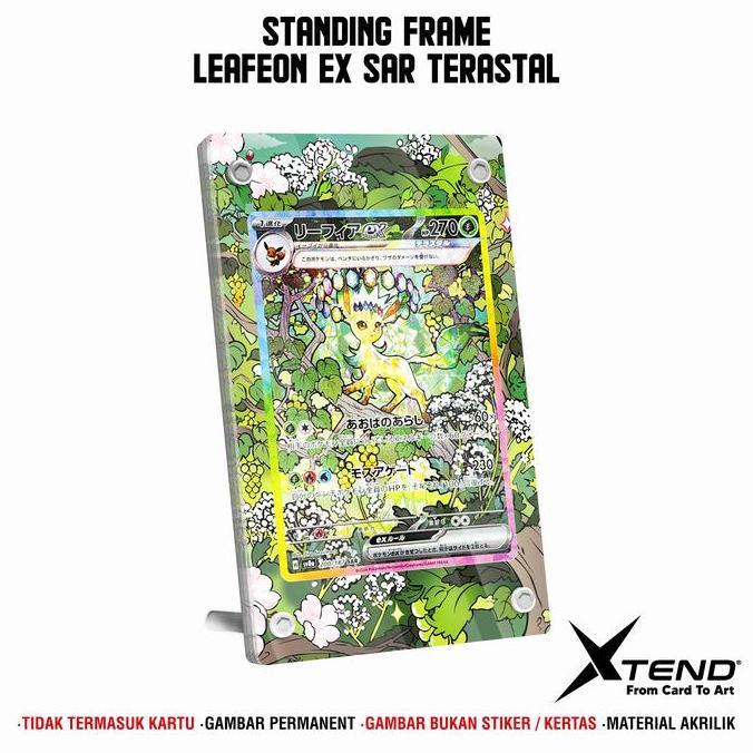 Leafeon EX SAR Terastal Raw stand pigura figura akrilik frame by Xtend TCG kartu pokemon original