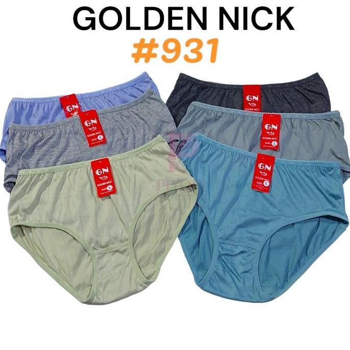 BL62 >> 6pcs Celana Dalam Golden Nick 931 CD Wanita JUMBO Golden Nick Pastel