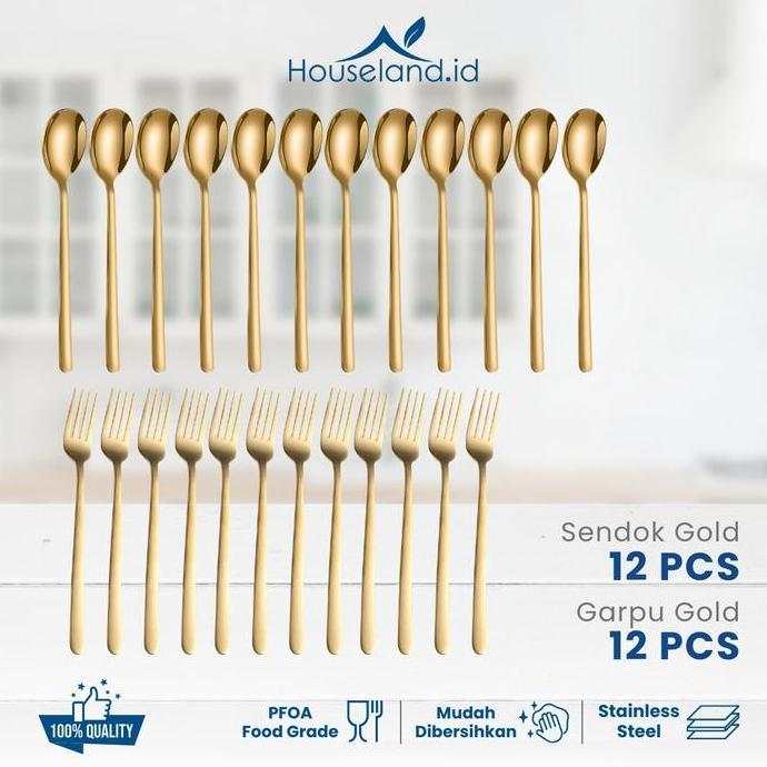 1 LUSIN SENDOK 1 LUSIN GARPU Sendok Korea Set Sendok Makan Sendok Set Tebal Kitchenware SAML