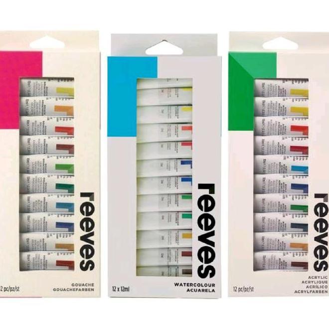 Reeves Acrylic Gouache Water Colour Paint Set Cat Akrilik Cat Air Cat Gwash