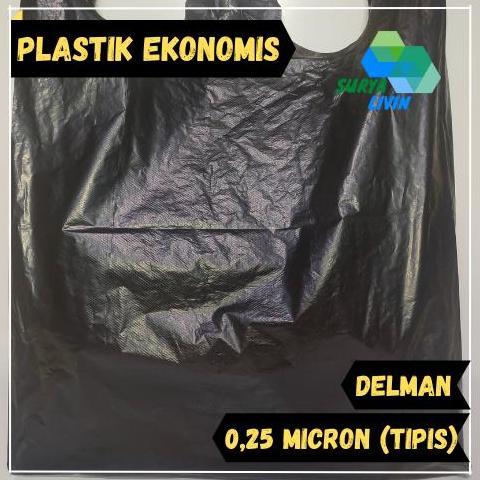 Picx- Kantong Plastik Kresek Delman Ekonomis Uk. 40 Hitam Isi 50 Lembar