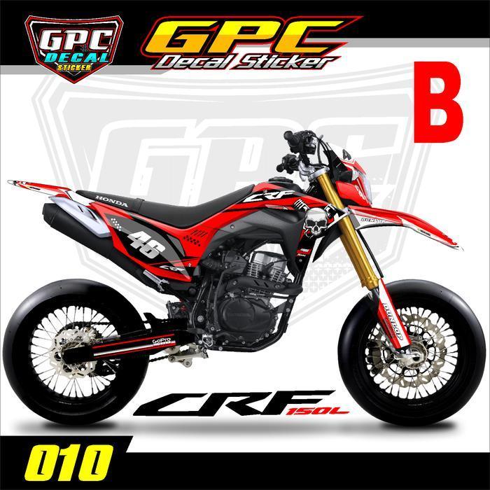 Decal Sticker Crf 150 L-Merah Fullbody-Dekal Stiker Crf 150L-010 Original Dan Terpercaya
