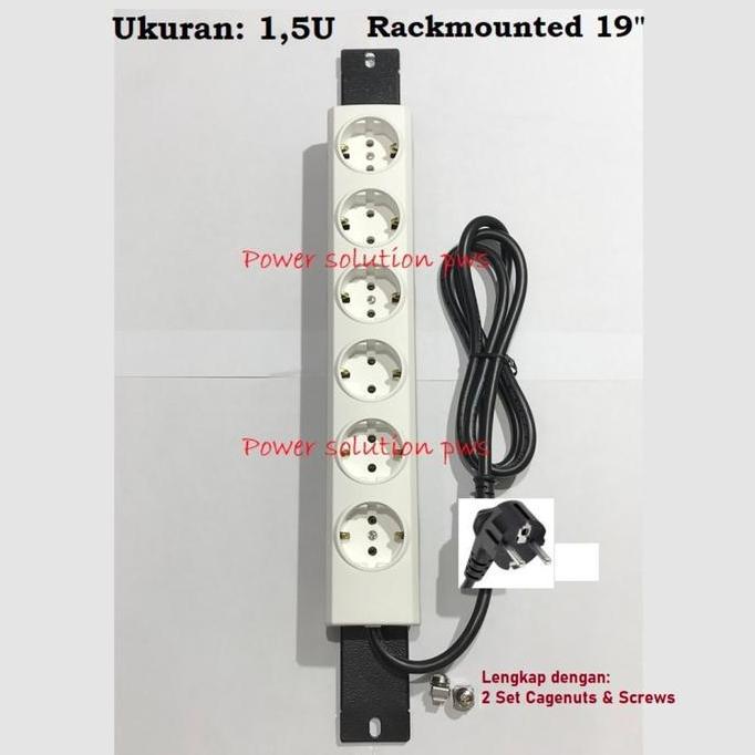 PDU 6port rackmount 19 inch stop kontak colokan rack server wallmount