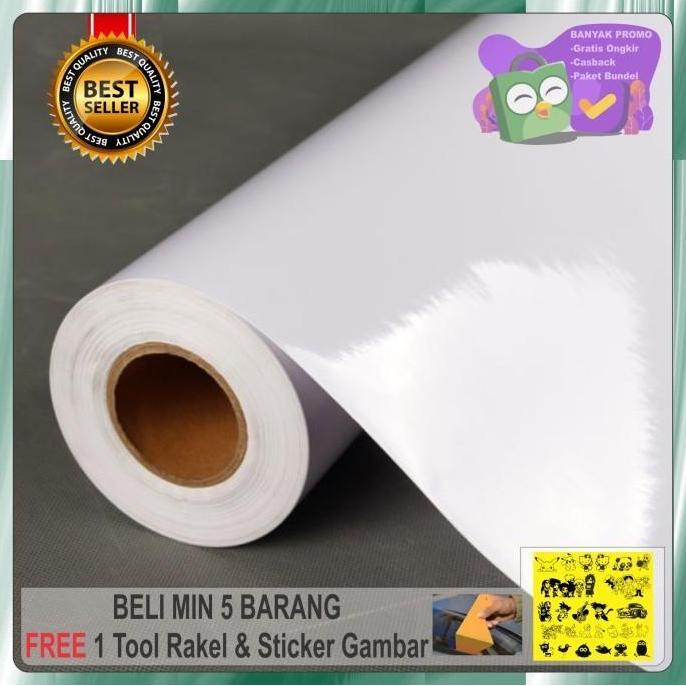 Stiker putih glossy/metalic / skotlet putih glossy/metalik