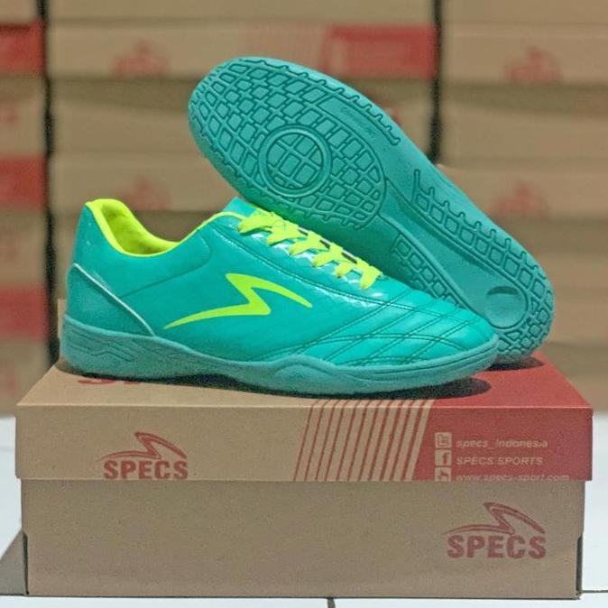 Pootbol- Sepatu Futsal Specs Infinity Putih Gold Kaos Kaki Deker Specs Lightspeed 2 Sepatu Futsal  F