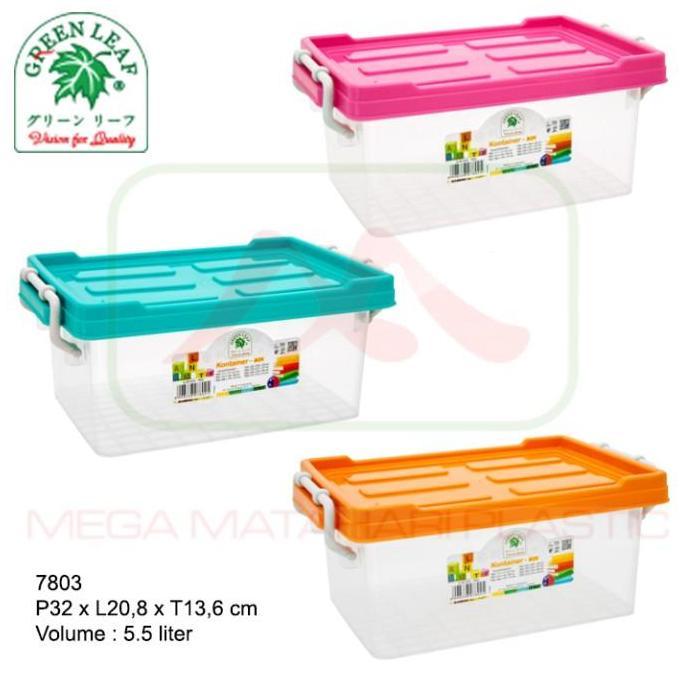 Q Seven Box Container 5,5 Liter (Kotak Serbaguna) 7803 Green Leaf