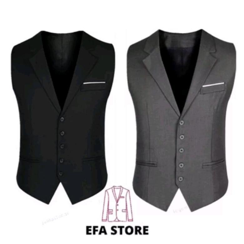MEGA PROMO Rompi jas/vest pria kerah jas/Rompi formal