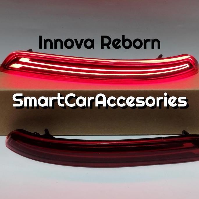 LAMPU REFLEKTOR BUMPER BEMPER BELAKANG LED INNOVA REBORN RUNNING MERAH SMOKE