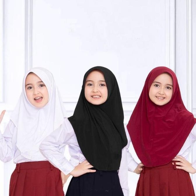 Xkxk- Jilbab Anak Sekolah / Hijab Sekolah Sd Smp Sma / Hijab Sekolah Sd Smp Sma Sporty (S,M,L) Jilba