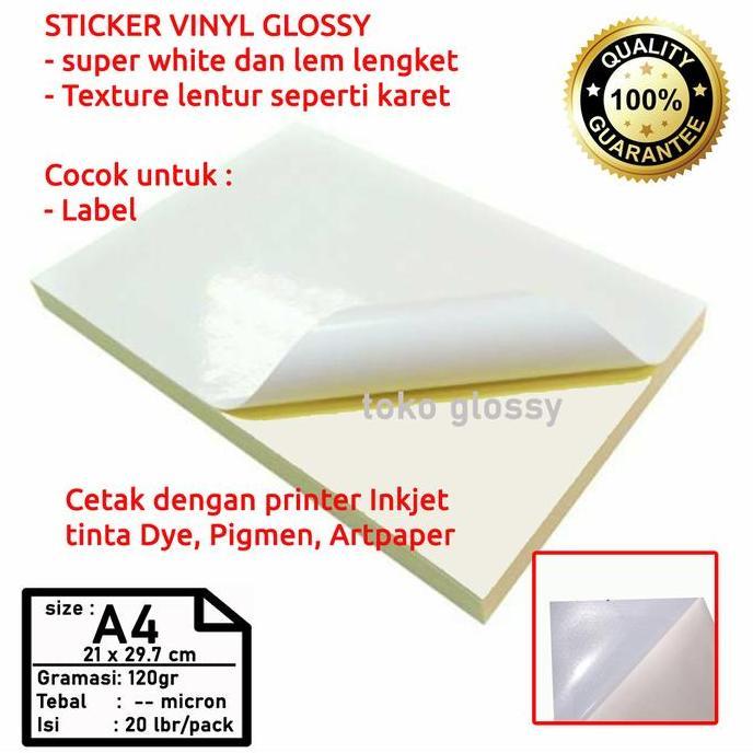 Bagus- Sticker Vinyl Glossy A4 (Pvc Vinil)
