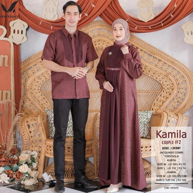 (DS) Vente Daily Kamila Couple Terbaru Baju Couple Kondangan Baju Gamis dan Kurta Baju Couple Lebara