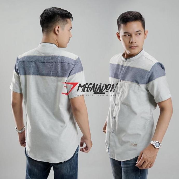 Kemko Kemeja Koko Pria Dewasa Lengan Pendek Motif Terbaru 2025 Katun Madinah Songket Premium Slimfit
