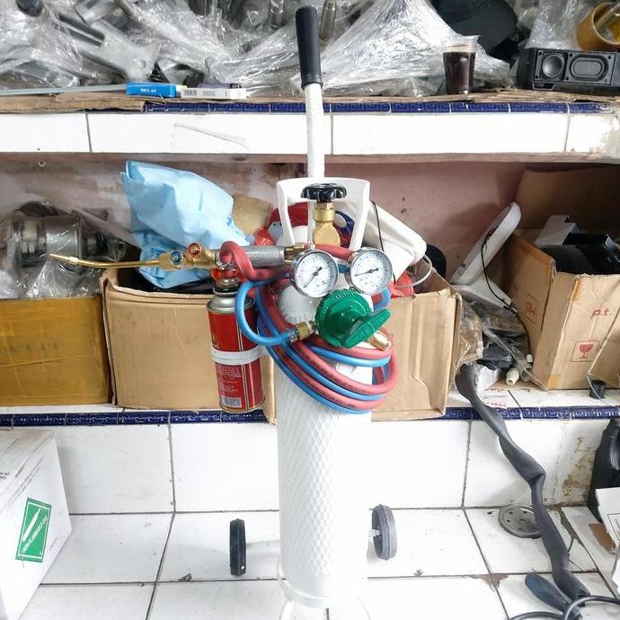 OKSIGEN LAS SET UKURAN OKSIGEN 1M KUBIK LAS OKSIGEN BERKULITAS + TROLI